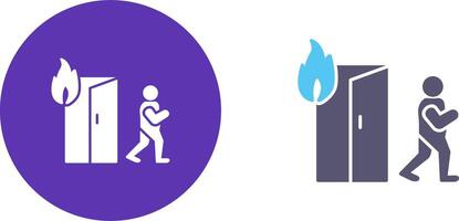Unique Running from Fire Icon Design vector