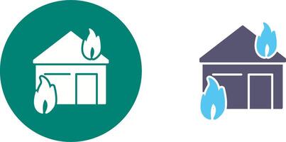 Unique Fire Consuming House Icon Design vector