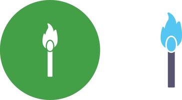 Unique Lit Matchstick Icon Design vector