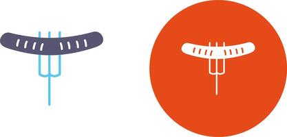 Sausage on Fork Icon Design vector
