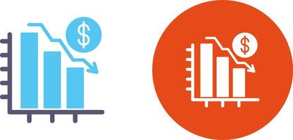 Chart Down Icon Design vector