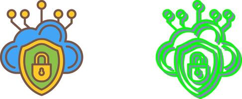 Cloud Security Icon Design vector