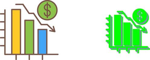 Chart Down Icon Design vector