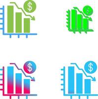 Chart Down Icon Design vector