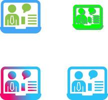 Online Job Interview Icon Design vector