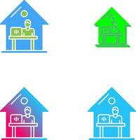 Work At Home Icon Design vector