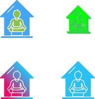 Yoga At home Icon Design vector