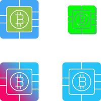 bitcoin chip icono diseño vector