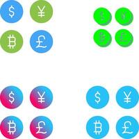 Currency Symbols Icon Design vector