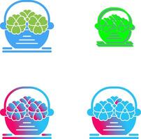 Flower Basket Icon Design vector