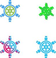 Ship Wheel Icon Design vector