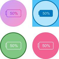 Unique Half Battery Icon Design vector