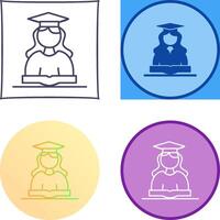Unique Female Student Icon Design vector