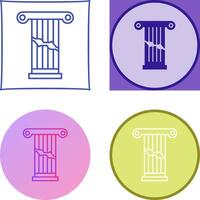 Broken Pillar Icon Design vector