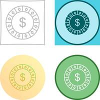 Dollar Chip Icon Design vector