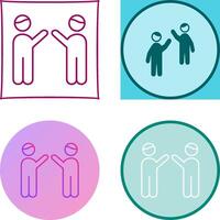 Waing to people Icon Design vector