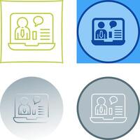 Online Job Interview Icon Design vector