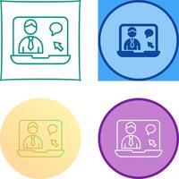 Online Interview Icon Design vector