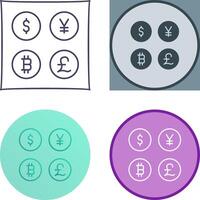 Currency Symbols Icon Design vector