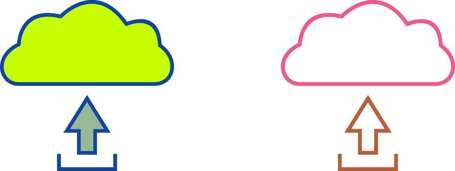 único subir a nube icono diseño vector