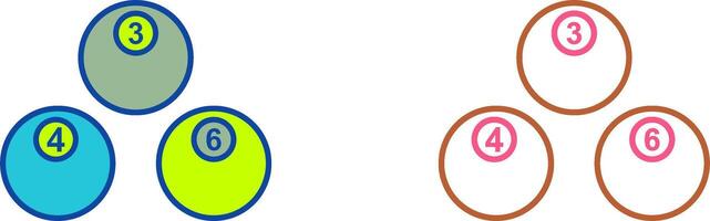 Unique Snooker Balls Icon Design vector