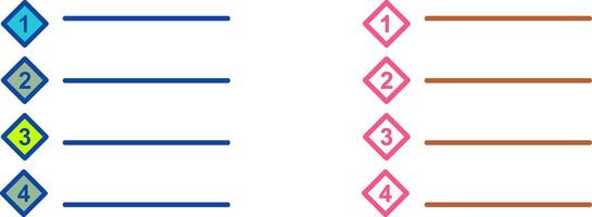 Unique Numbered list Icon Design vector