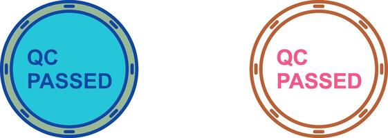 Unique QC Passed Icon Design vector