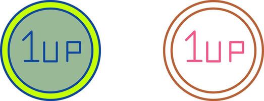 Unique 1UP Icon Design vector