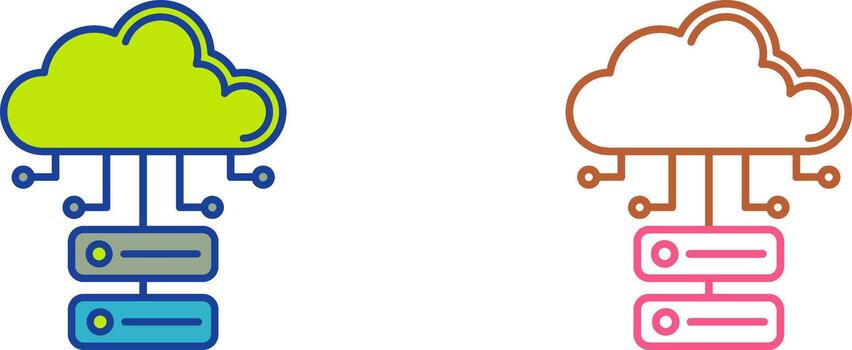 Cloud Database Icon Design vector