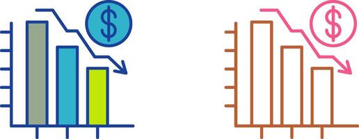 Chart Down Icon Design vector