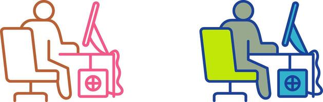 Computer Worker Icon Design vector