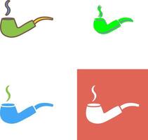 Unique Lit Smoking Pipe Icon Design vector