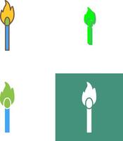 Unique Lit Matchstick Icon Design vector