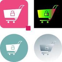 Unique Unlock Cart Icon Design vector