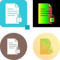 Unlock Documents Icon Design vector