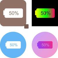 Unique Half Battery Icon Design vector