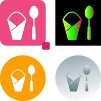 Spoon and Napkin Icon Design vector