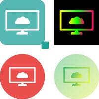 único nube sistema icono diseño vector