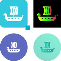 Viking Ship Icon Design vector