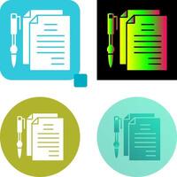 Unique Documents and Pen Icon Design vector