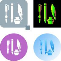 Unique Writing Equipment Icon Design vector