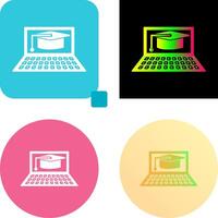 Unique Online Graduation Icon Design vector