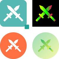 Unique Two Swords Icon Design vector