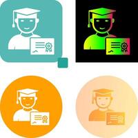 Unique Receiving Diploma Icon Design vector