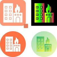 Unique Burning Building Icon Design vector