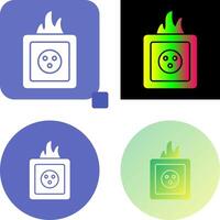 único fuego en enchufe icono diseño vector