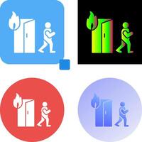 Unique Running from Fire Icon Design vector