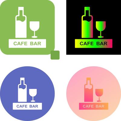 Unique Drinks Cafe Icon Design
