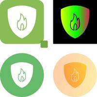 Unique Fire Shield Icon Design vector