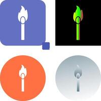 Unique Lit Matchstick Icon Design vector